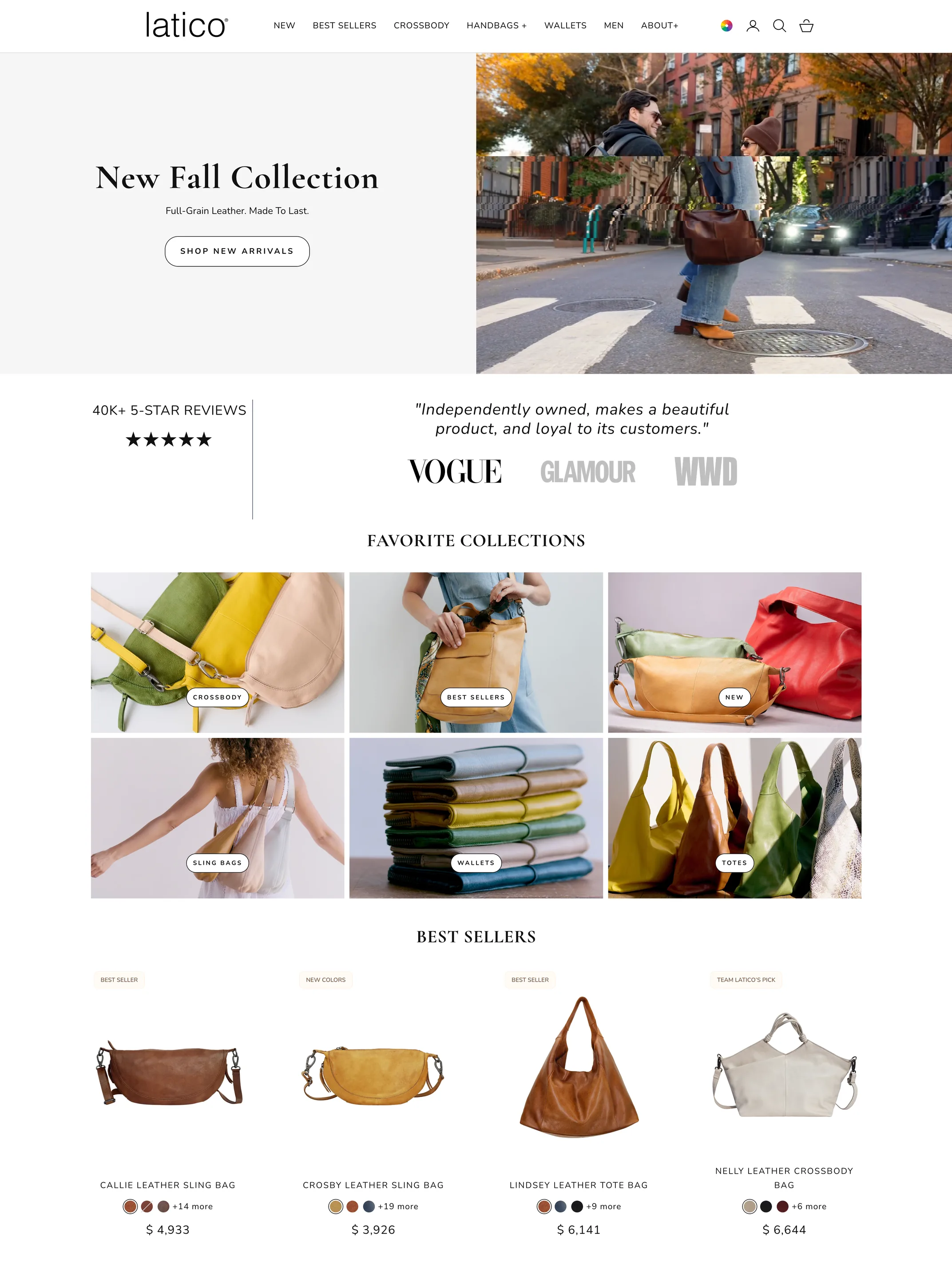 Sample Store home page, desktop